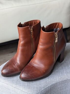 Browns Artica Waterproof Leather Block Heel Ankle Boots Size 5.5